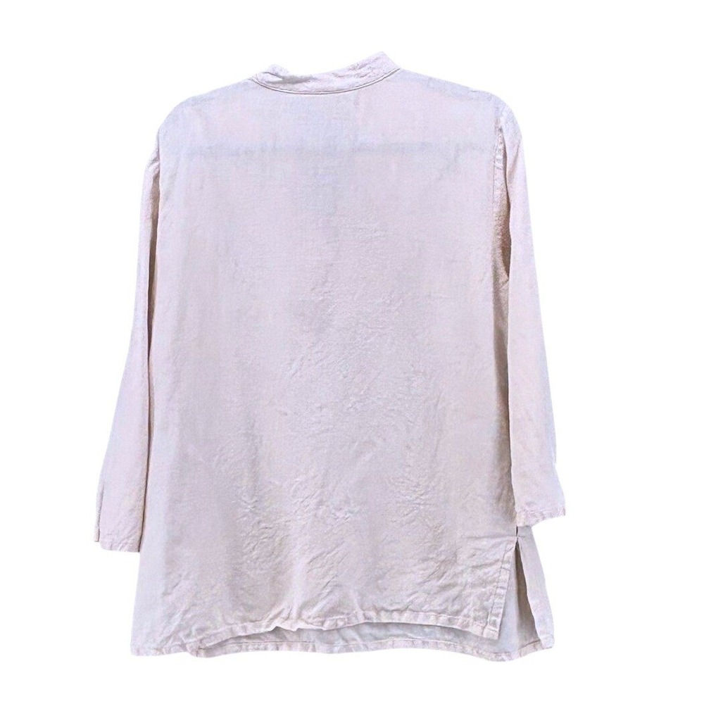 JM Collection Linen Tunic Cream 14 - Picture 2 of 13